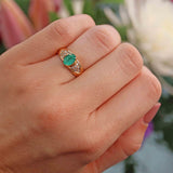 Ellibelle Jewellery Vintage 1999 Emerald & Diamond 18ct Gold Ring
