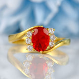 Ellibelle Jewellery Vintage 1999 Fire Opal & Diamond 18ct Gold Crossover Ring