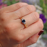 Ellibelle Jewellery Vintage 1999 Sapphire & Diamond Three-Stone Engagement Ring