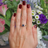 Ellibelle Jewellery Vintage 1999 Sapphire & Diamond Three-Stone Engagement Ring