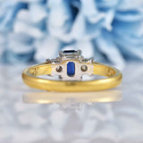Ellibelle Jewellery Vintage 1999 Sapphire & Diamond Three-Stone Engagement Ring