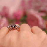 Ellibelle Jewellery Vintage 2.25ct Sapphire & Diamond Gold Platinum Three-Stone Engagement Ring