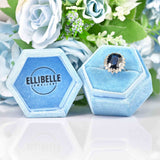 Ellibelle Jewellery Vintage 5.50-Carat Sapphire & Diamond White Gold Cluster Engagement Ring
