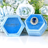 Ellibelle Jewellery Vintage 7.03 Carat Sapphire & Diamond 18ct Gold Cluster Ring