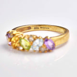 Ellibelle Jewellery Vintage 9ct Gold Multi-Gem Cluster Ring