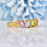 Ellibelle Jewellery Vintage 9ct Gold Multi-Gem Cluster Ring