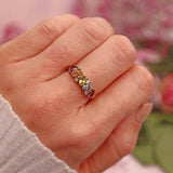 Ellibelle Jewellery Vintage 9ct Gold Multi-Gem Cluster Ring