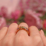 Ellibelle Jewellery Vintage 9ct Gold Multi-Gem Cluster Ring