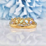 Ellibelle Jewellery Vintage 9ct Gold Multi-Gem Cluster Ring