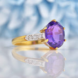 Ellibelle Jewellery Vintage Amethyst Diamond 18ct Gold Ring By Cropp & Farr