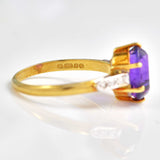 Ellibelle Jewellery Vintage Amethyst Diamond 18ct Gold Ring By Cropp & Farr