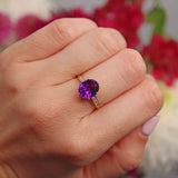 Ellibelle Jewellery Vintage Amethyst Diamond 18ct Gold Ring By Cropp & Farr