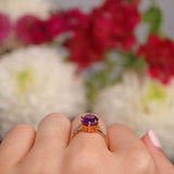 Ellibelle Jewellery Vintage Amethyst Diamond 18ct Gold Ring By Cropp & Farr