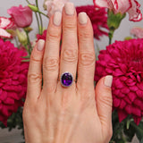 Ellibelle Jewellery Vintage Amethyst & Diamond 18ct White Gold Cluster Ring