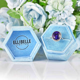 Ellibelle Jewellery Vintage Amethyst & Diamond 18ct White Gold Cluster Ring
