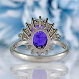 Ellibelle Jewellery Vintage Amethyst & Diamond White Gold Cluster Ring By Cropp and Farr
