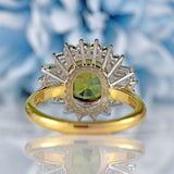 Ellibelle Jewellery Vintage Andalusite & Diamond 18ct Gold Cluster Ring