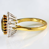 Ellibelle Jewellery Vintage Andalusite & Diamond 18ct Gold Cluster Ring