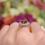 Ellibelle Jewellery Vintage Andalusite & Diamond 18ct Gold Cluster Ring