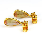 Ellibelle Jewellery Vintage Andalusite & Diamond 18ct Gold Pendant Drop Earrings
