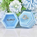 Ellibelle Jewellery Vintage Aquamarine & Diamond 18ct Gold Panel Ring