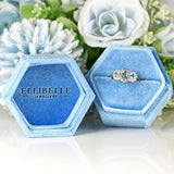 Ellibelle Jewellery Vintage Aquamarine & Diamond 18ct Gold Triple-Cluster Ring by Cropp and Farr
