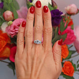 Ellibelle Jewellery Vintage Aquamarine & Diamond 18ct Gold Triple-Cluster Ring by Cropp and Farr