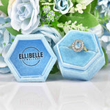 Ellibelle Jewellery Vintage Aquamarine & Diamond Oval Cluster Ring