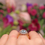 Ellibelle Jewellery Vintage Aquamarine & Diamond Oval Cluster Ring
