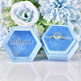 Ellibelle Jewellery Vintage Blue Zircon & Diamond 18ct Gold Cluster Ring