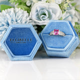 Ellibelle Jewellery Vintage Boodles Pink Sapphire & Diamond Platinum Engagement Ring