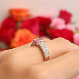 Ellibelle Jewellery Vintage Boodles Pink Sapphire & Diamond Platinum Engagement Ring