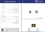 Ellibelle Jewellery Vintage Certified Colour-Change Sapphire & Diamond 18ct Gold Cluster Engagement Ring
