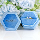 Ellibelle Jewellery Vintage Ceylon Sapphire & Diamond 18ct Gold Three-Stone Trilogy Engagement Ring