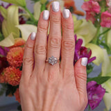 Ellibelle Jewellery Vintage Champagne Brown Diamond 18ct White Gold Daisy Cluster Ring