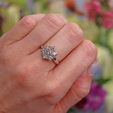 Ellibelle Jewellery Vintage Champagne Brown Diamond 18ct White Gold Daisy Cluster Ring