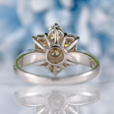 Ellibelle Jewellery Vintage Champagne Brown Diamond 18ct White Gold Daisy Cluster Ring