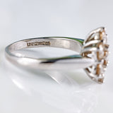 Ellibelle Jewellery Vintage Champagne Brown Diamond 18ct White Gold Daisy Cluster Ring