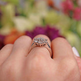 Ellibelle Jewellery Vintage Champagne Brown Diamond 18ct White Gold Daisy Cluster Ring