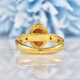 Ellibelle Jewellery Vintage Dark Opal & Diamond 18ct Gold Ring