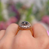Ellibelle Jewellery Vintage Dark Sapphire & Diamond 18ct Gold Cluster Ring (4.00cts)