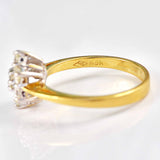 Ellibelle Jewellery Vintage Diamond 18ct Gold Daisy Cluster Engagement Ring (0.75cts)