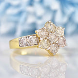 Ellibelle Jewellery Vintage Diamond 18ct Gold Daisy Cluster Engagement Ring (2.00cts)