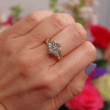 Ellibelle Jewellery Vintage Diamond 18ct Gold Daisy Cluster Engagement Ring (2.00cts)