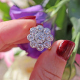 Ellibelle Jewellery Vintage Diamond 18ct Gold Daisy Cluster Engagement Ring (2.20ct)