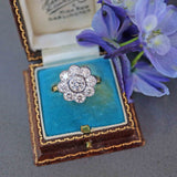 Ellibelle Jewellery Vintage Diamond 18ct Gold Daisy Cluster Engagement Ring (2.20ct)