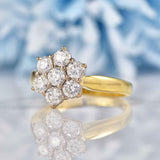 Ellibelle Jewellery Vintage Diamond 18ct Gold Daisy Cluster Ring (1.00ct)