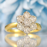 Ellibelle Jewellery Vintage Diamond 18ct Gold Daisy Cluster Ring (1.50cts)