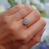 Ellibelle Jewellery Vintage Diamond 18ct Gold Daisy Cluster Ring (1ct)
