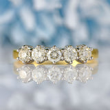 Ellibelle Jewellery Vintage Diamond 18ct Gold Five-Stone Band Ring (0.75cts)